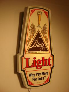 B4 BLATZ BEER SIGN LIGHTED BAR VINTAGE OLD BREWERY LIGHT PUB BAR 