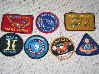 Set of 7 Vintage Space Exploration Patches Nasa Apollo Free 