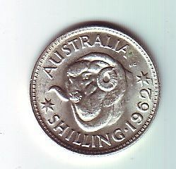 1962 silver australia one shilling coin c 416 from australia 