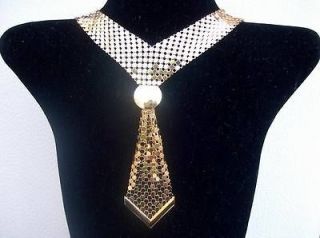 Gold Tie Mesh Fancy Dress Party Rouge Moulin Necklace Choker Fashion 