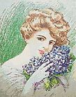 LOVELY LADY~counted cross stitch pattern #675~People Vintage Lady 