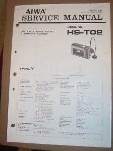 aiwa service manual hs to2 t02 radio cassette player time