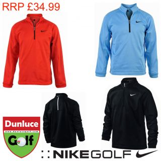 NIKE GOLF JUNIOR HALF ZIP THERMA FIT COVER UP TOP SWEATER PULLOVER 