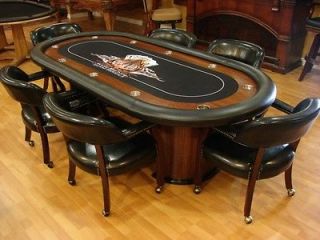 holdem hold em poker table with 6 matching chairs time