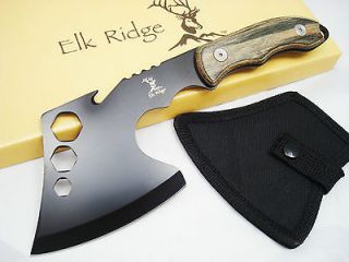 Elk Ridge Survival Hunting Axe Hatchet Knife w/Sheath Wrench Cutouts 