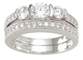 30 CARAT .925 STERLING SILVER ROUND 3 STONE WEDDING ENGAGEMENT RING 