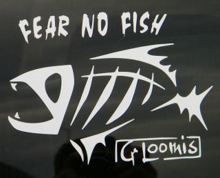 new g loomis fear no fish sticker decal white 8