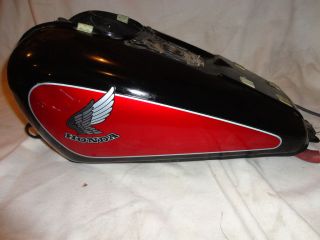 honda 85 vt100 red and black motorcycle fuel gas tank