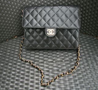 CHANEL VINTAGE shoulder bag l​ambskin leather with authenticity card 