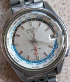 Seiko World Time GMT 24 hours dial Automatic steel case 38 mm. running 