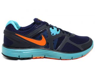 Nike Lunarglide+ 3 Navy Blue/Turquoise/Orange Mens Running Shoes