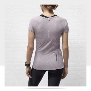 Nike Tailwind Short Sleeve V Neck Womens Running Top 456363_526_B