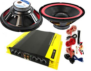   1400W Car Audio Stereo Amplifier Amp + Two 12 Subwoofer Subs Amp Kit