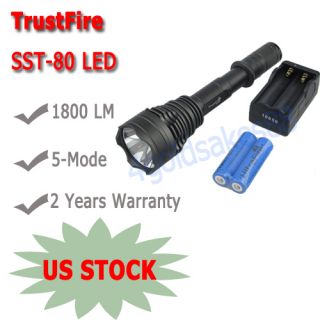 TrustFire 1800 Lumens SST 80 T8 LED Flashlight Torch