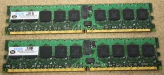 Lot 2 x 1GB Edge PC5300 ECC DDR2 44902 53 Memory Sticks