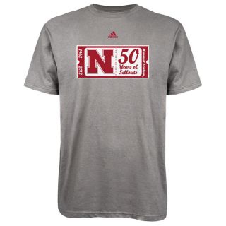 Nebraska Cornhuskers Adidas Grey Nebraska 50 Years of Sellouts T Shirt 