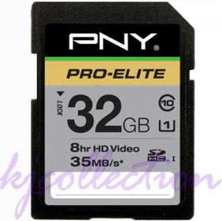 PNY 32GB 32G SDHC SD Flash Card Tablet Camera HD Video Pro Elite Class 