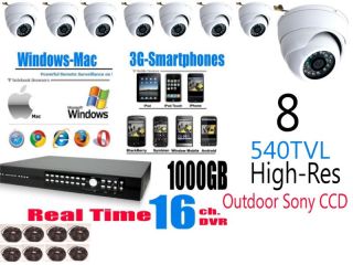 Camera 16 Channel Home DVR Security Camera System 1TB Complete 