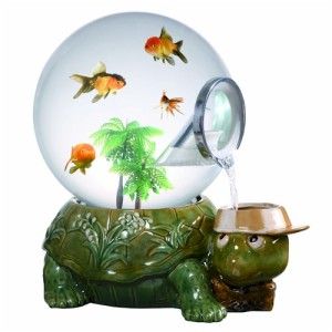 New 5 Gallon Funny Turtle Aquarium Childrens Fish Habitat LED Falls 