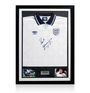 Framed England Shirt Signed By Paul Gascoigne. A fantastic opening bid 