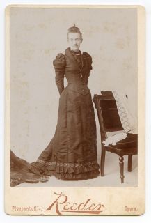 Lady in Corset Dress Antique Chair Pleasantville Iowa