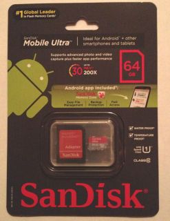 SanDisk Mobile Ultra 64GB MicroSDXC Class 10 30MB s Memory Card with 