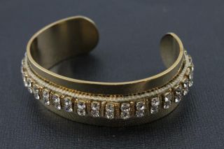 Max New Gold Rihinstone Embellished Fashion Cuff Bracelet One Size 