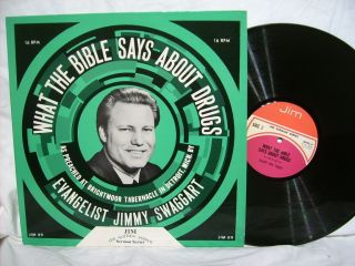 JIMMY SWAGGART 33 lp what the bible says about drugs SPOKEN WORD 
