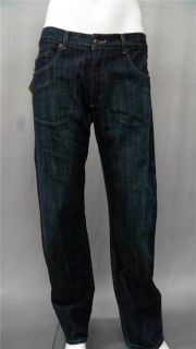 Aaron Chang Mens 32 Indigo Classic Fit Jeans Navy Blue Solid Designer 