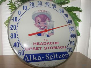 VINTAGE ALKA SELTZER ADVERTISING THERMOMETER T W OCONNELL CO