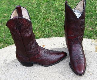 Abilene Doe Skin Cowboy Boots Mens 10 5D