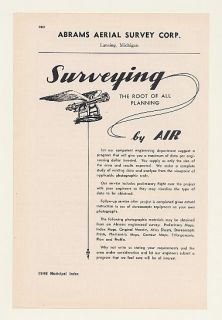 1948 Abrams Aerial Survey Corp Surveying Lansing MI Ad