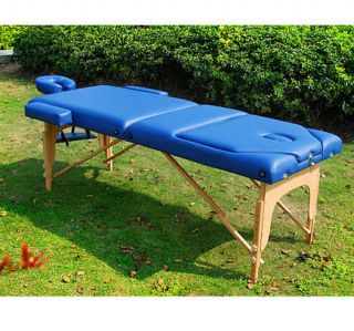   PU Portable Folding Massage Table Bed Adjustable Leg 3inch Pad Health
