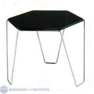 Adesso Hex Accent Table in Black and Chrome WK2333 01