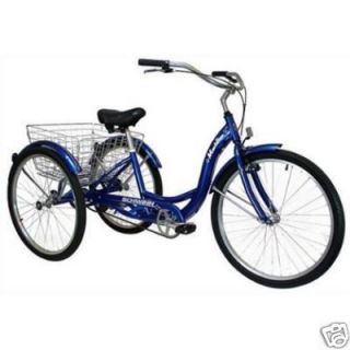 Schwinn Meridian Adult 26 3 Wheel Bike Trike Tricycle Blue