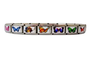 Butterfly Italian Style Charm Link Bracelet 9mm
