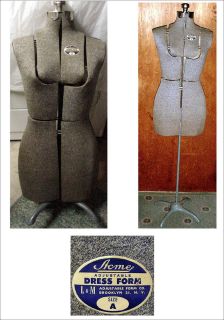 Antique L M Acme Adjustable Dress Form Size A Mannequin Adjusts 3 to 5 