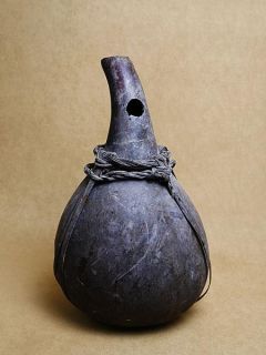   OLD Calabash Palm Wine Gourd Tribal USE Antique AFRICAN Art Cameroon