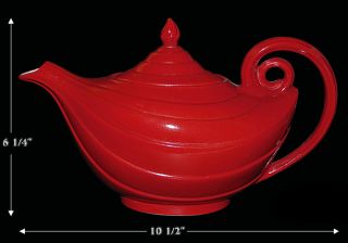 Hall China Aladdin Chinese Red Teapot with Oval Opening