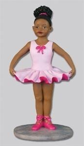 African American Figurine Sports Ballerina Standing Pink
