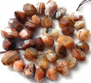 14 20mm Coffee Agate Faceted Freeform Gemstone Beads 15