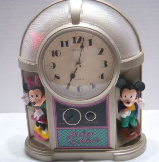 Vintage Seiko Mickey and Minnie Jukebox Alarm Clock