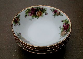 Royal Albert Old Country Roses England 4 6 3 8 Cereal Size Bowls 