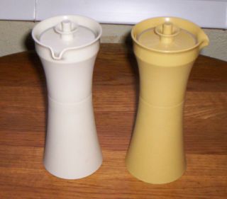 Vintage Tupperware Oil and Vinegar Almond and Gold