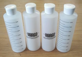 Pack Vargo 8oz Alcohol Stove Fuel Bottle Camping Backpacking 