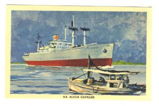 ss alcoa cavalier postcard having a wonderful time