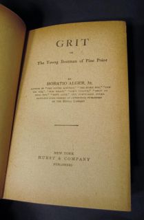 RARE Horatio Alger Grit w Dust Jacket 1905