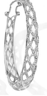 Ramona Singer 1.43ct Diamond Basket Weave Hoop Earrings Details