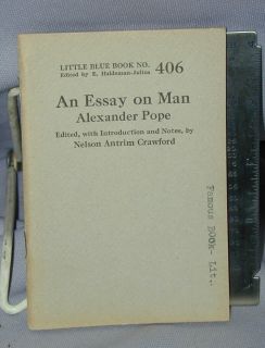 An Essay on Man by Alexander Pope Little Blue Book 406 Haldeman Julius 