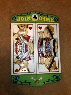 Dart Board Cabinet, King & Queen Striker 36 w/ Arachnid 300 